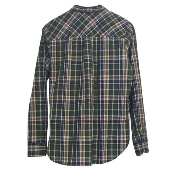 J.CREW Women's Green Blue Tulsa Plaid Long Sleeve Button Down Shirt Size 12 - Picture 6 of 9